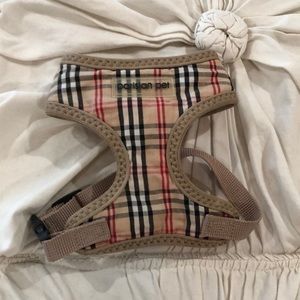 Faux Burberry dog harness